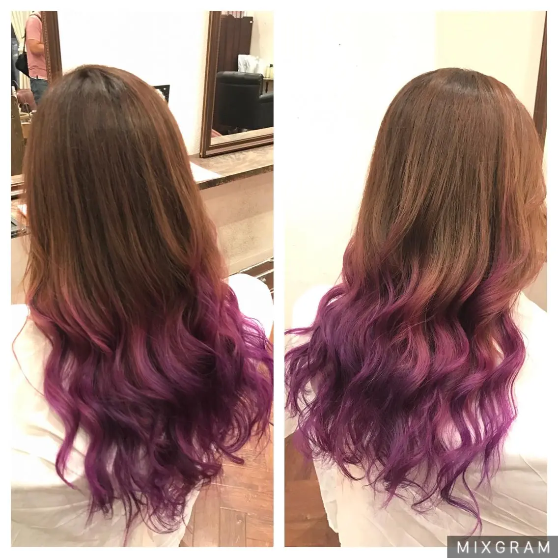 ロング カラー グラデーションカラー ピンクカラー パープルカラー 小森谷 亮太のヘアスタイル