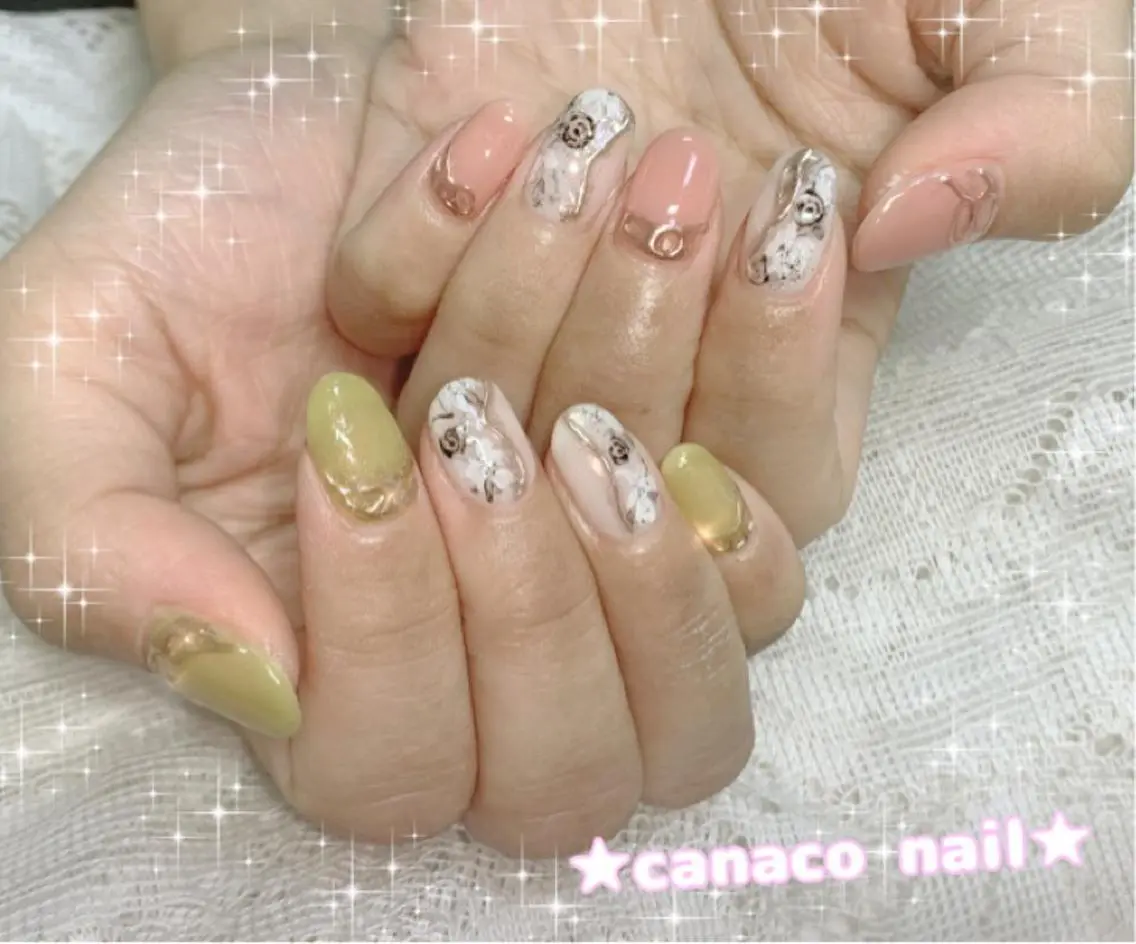 ネイル アートネイル フラワーネイル ジェルネイル ミラーネイル ニュアンスネイル ハンドネイル ハンドケア ベテランネイル cnc nailのネイルデザイン