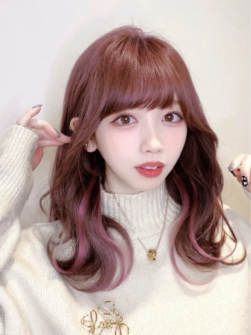 ミディアム カラー カット ヘアカラー トリートメント ヘッドスパ ヘアセット 韓国ヘア/レイヤー/ 顔まわり/りょーとのヘアスタイル