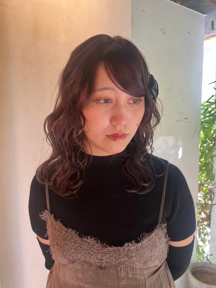 セミロング ヘアアレンジ 外国人風カラー person♡kii マオのヘアスタイル