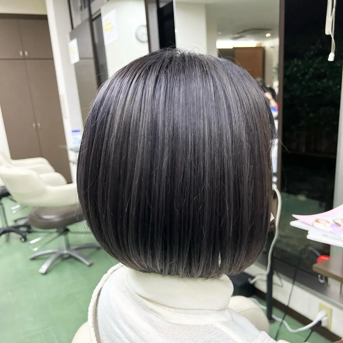 ミディアム カラー ダークグレー カット トリートメント 甲田 豪徳のヘアスタイル