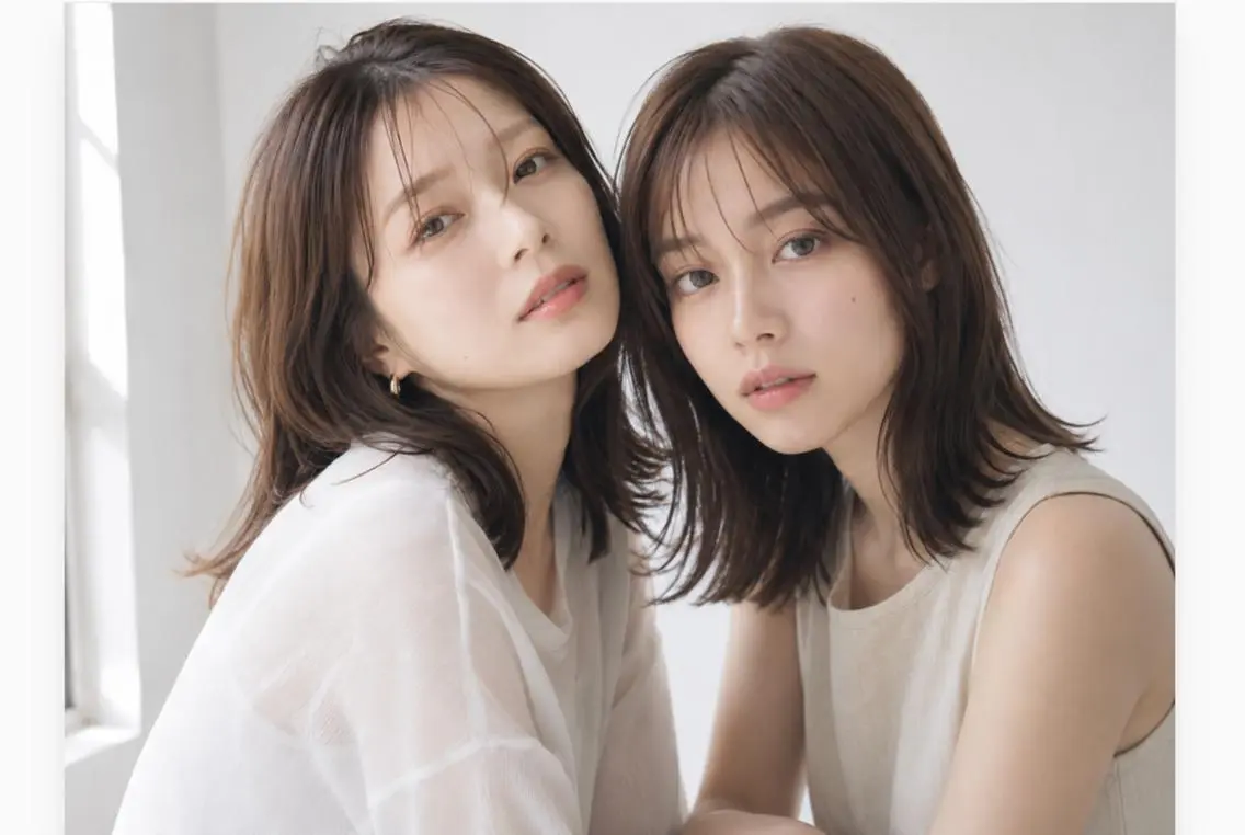 ミディアム カット ヘアカラー トリートメント an・rata/ プチプラ/和歌山市駅のヘアスタイル