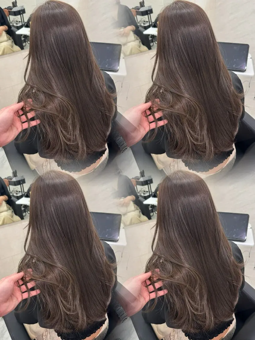 ロング 縮毛矯正 カット ヘアカラー トリートメント miyon /nanaeのヘアスタイル