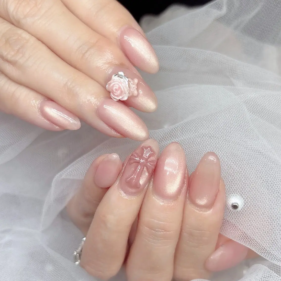 ネイル ピンク ハンドネイル ハンドケア 心斎橋Salon Epokkuのネイルデザイン