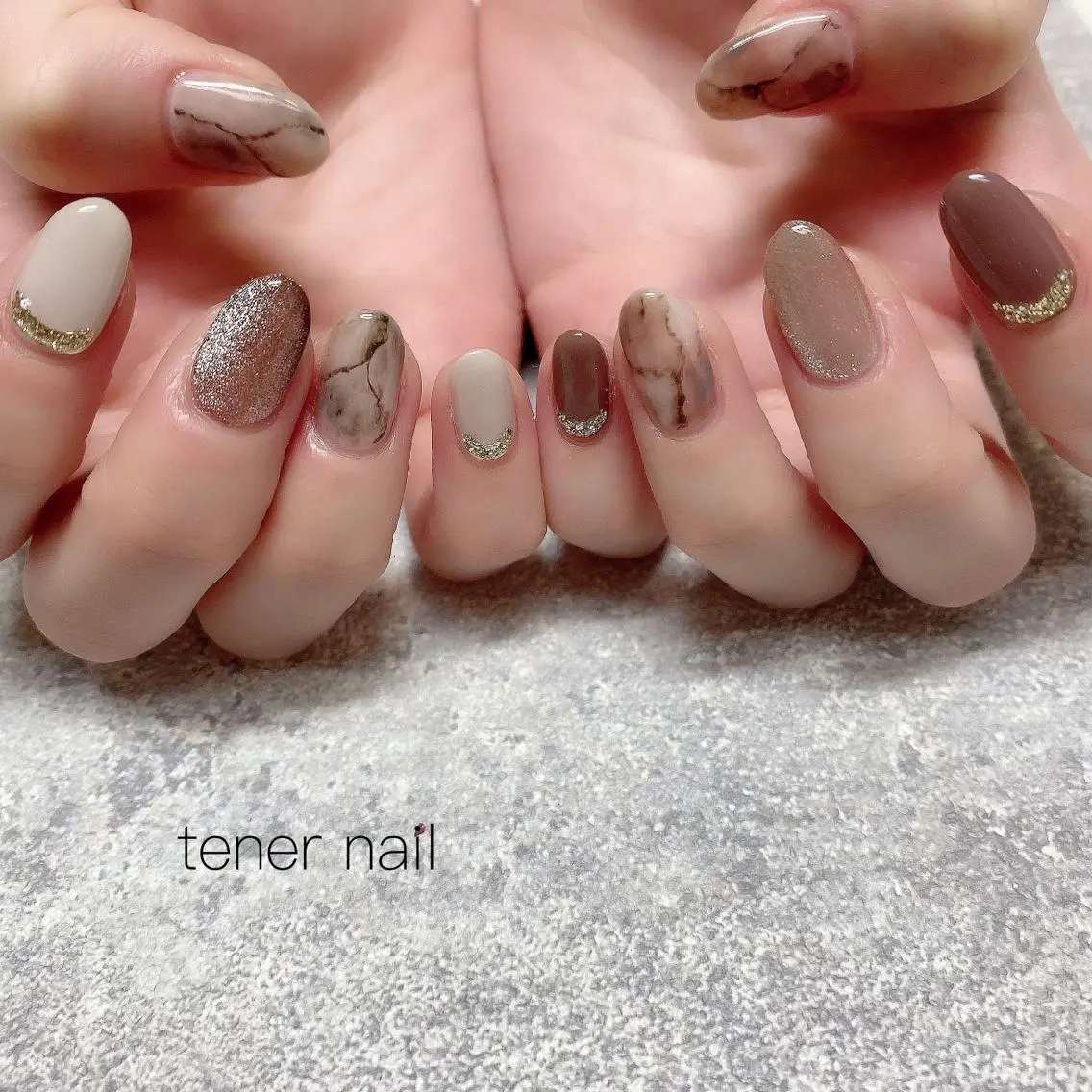 ネイル 大理石ネイル(マーブル) テネルネイル tener nailのネイルデザイン