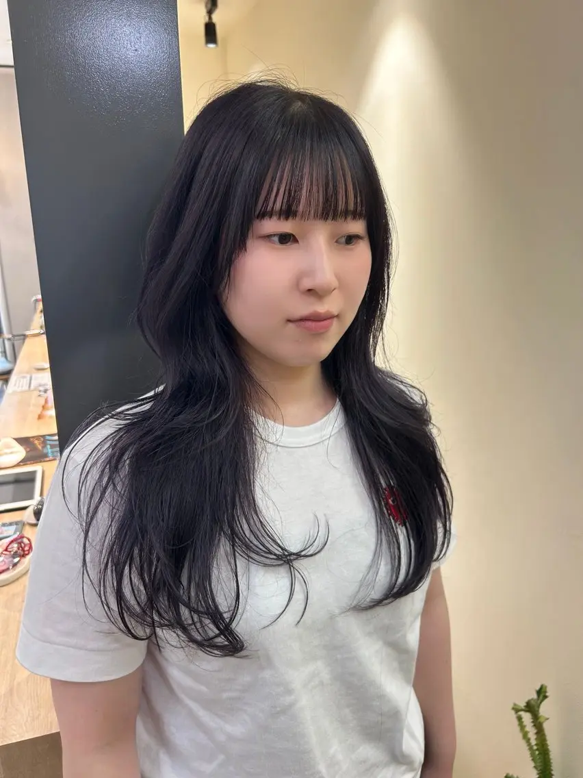 ロング カラー ディープラベンダー ラベンダーカラー レイヤーカット hubhair レイヤー/透明感のヘアスタイル