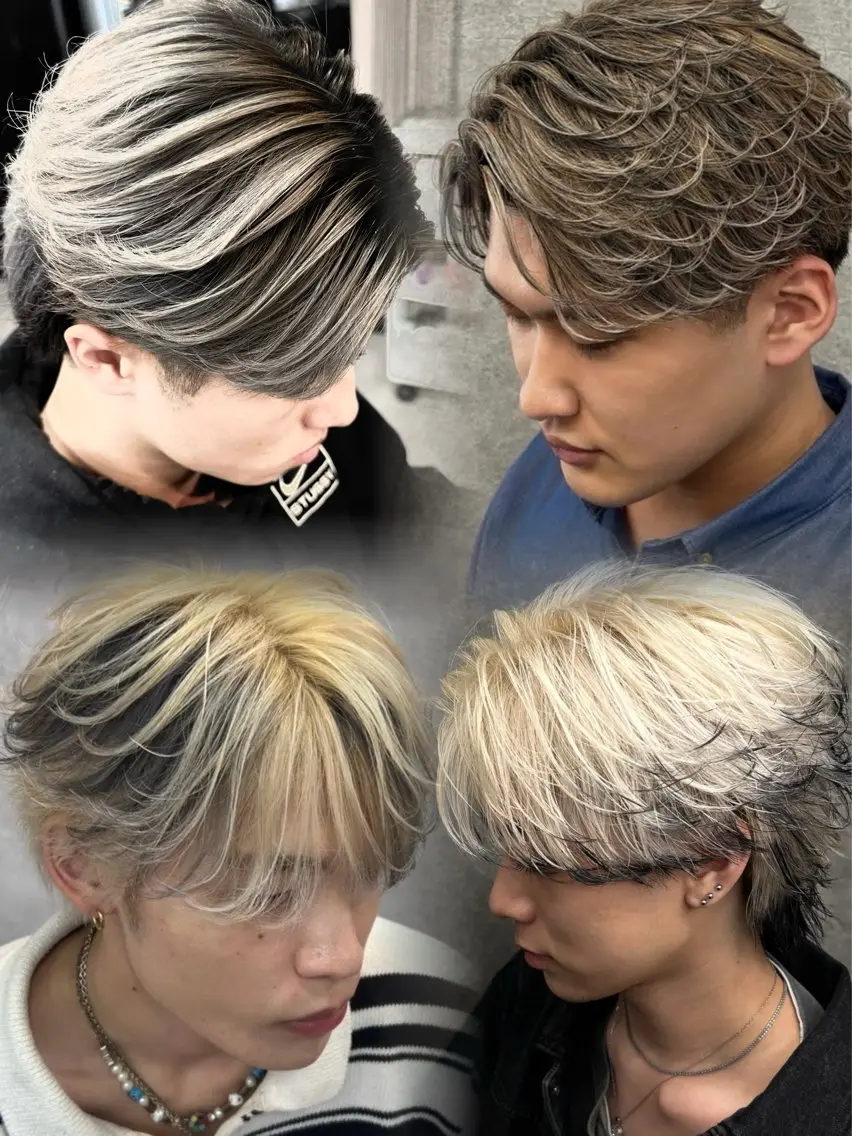 カラー パーマ メンズ メンズブリーチ ブリーチ カット ヘアカラー 札幌メンズ指名 No. 1/光👑のヘアスタイル