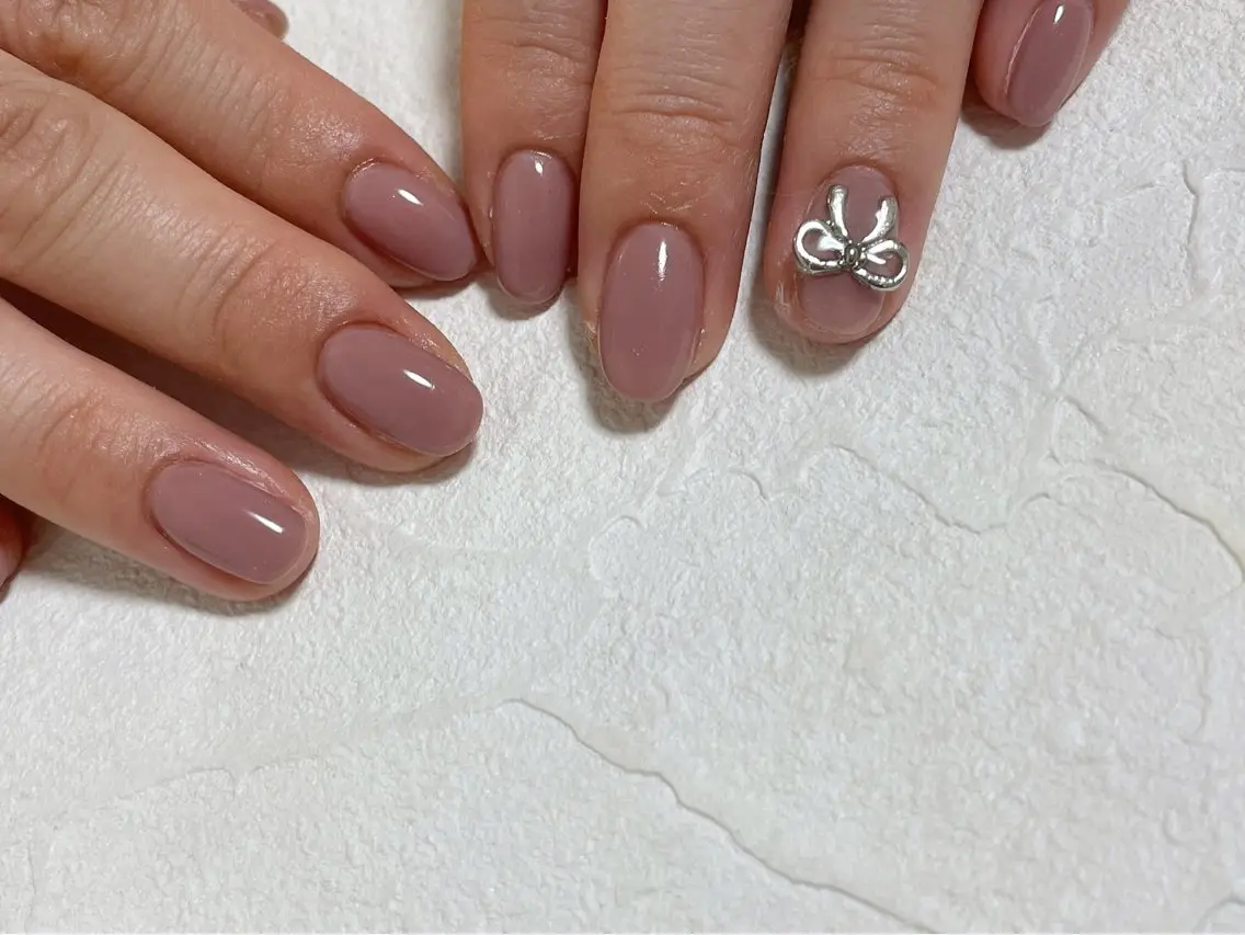 ネイル ジェルネイル マグネットネイル パラジェル リボン バレンタイン ハンドネイル kiki nail &brow二子玉川のネイルデザイン