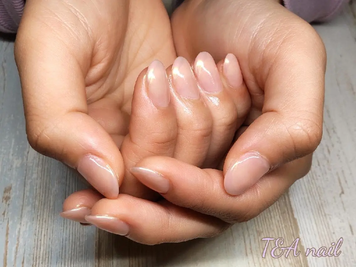 ミディアム ネイル オーロラネイル フレンチネイル ジェルネイル ニュアンスネイル スカルプネイル T&A nailのネイルデザイン