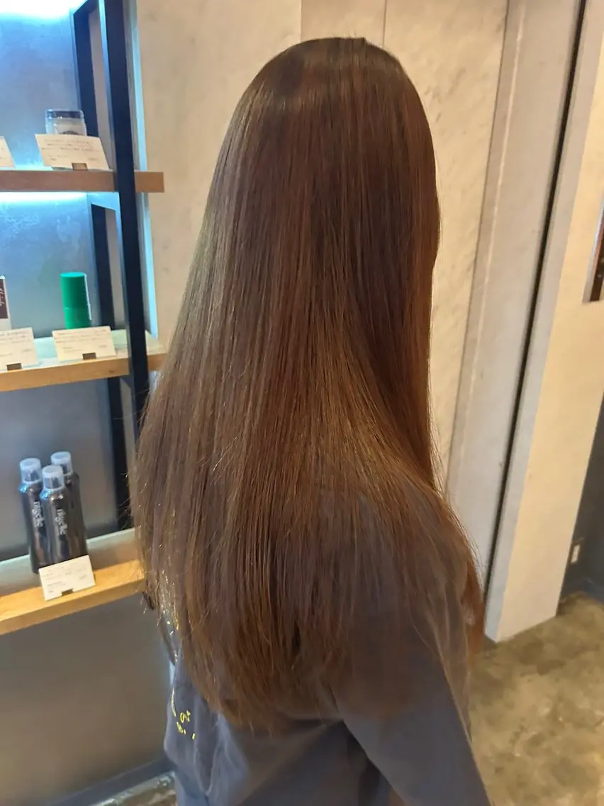 ロング カラー グレージュ ミント ヘアカラー トリートメント 艶髪/透明感/ 縮毛矯正✨KIKOのヘアスタイル