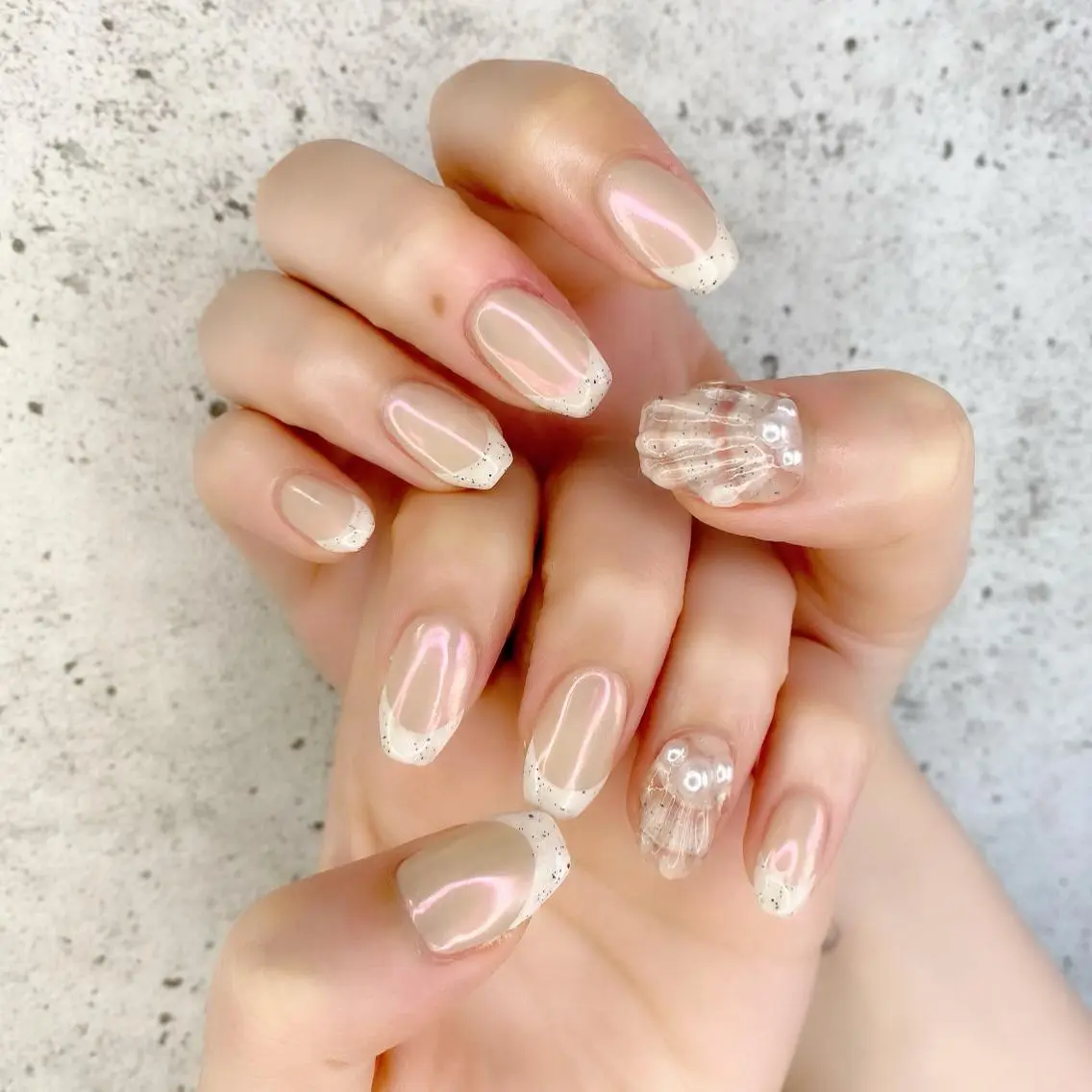 セミロング カラー パーマ ヘアアレンジ メンズ キッズ ネイル マツエク・マツパ フレンチネイル ジェルネイル ミラーネイル 夏ネイル ハンドネイル Salon Ｋのネイルデザイン