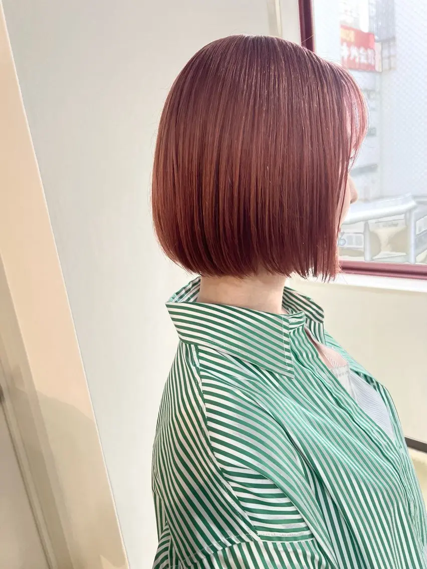 ショート カラー ブリーチ ピンクカラー ヘアカラー Sherry/R 三川町 ayakaのヘアスタイル