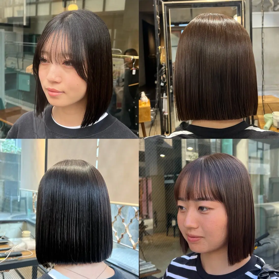 ミディアム カラー ヘアアレンジ 黒髪 ボブ 縮毛矯正 カット ヘアカラー 縮毛矯正 トリートメント レイヤー/艶髪矯正 🪐takushiのヘアスタイル
