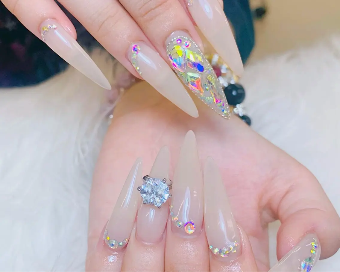 ネイル チークネイル 長さ出し フットネイル 韓国ネイル マグネットネイル ハンドネイル ハンドケア AN NAIL _HOAのネイルデザイン