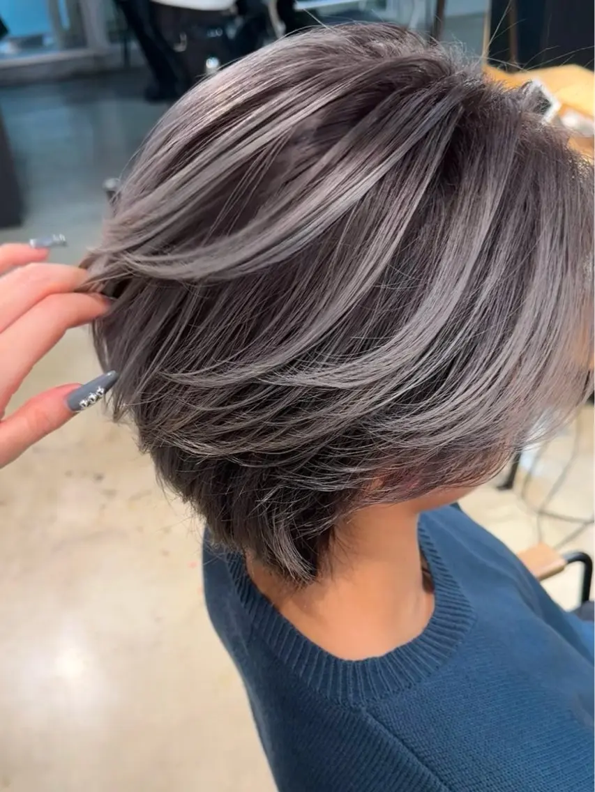 ミディアム カラー メンズ メンズバレイヤージュ バレイヤージュ レイヤーカット Kaho【mens/ ブリーチ/パーマ】のヘアスタイル