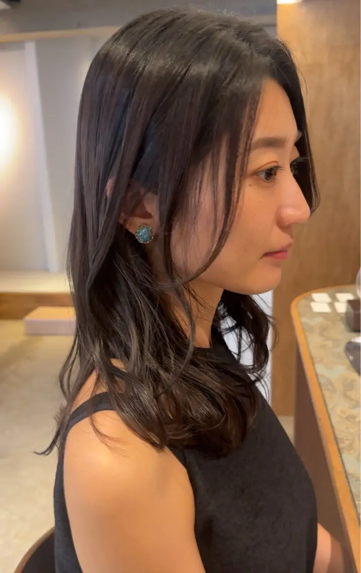 【新規人気no.3】透明感ケアカラー+ケラチントリートメント ¥7700の写真