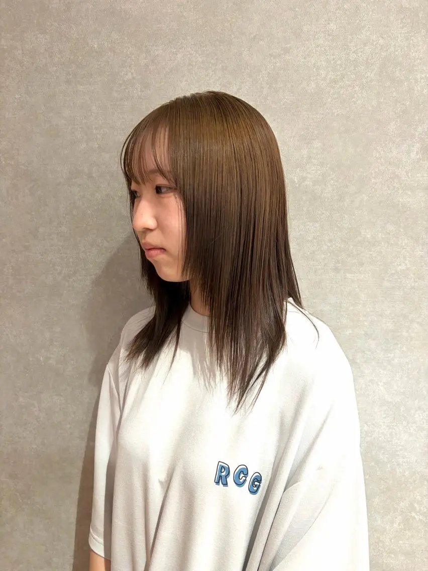 セミロング ヘアカラー トリートメント 透明感イルミナカラー /寒色/MOMOKAのヘアスタイル