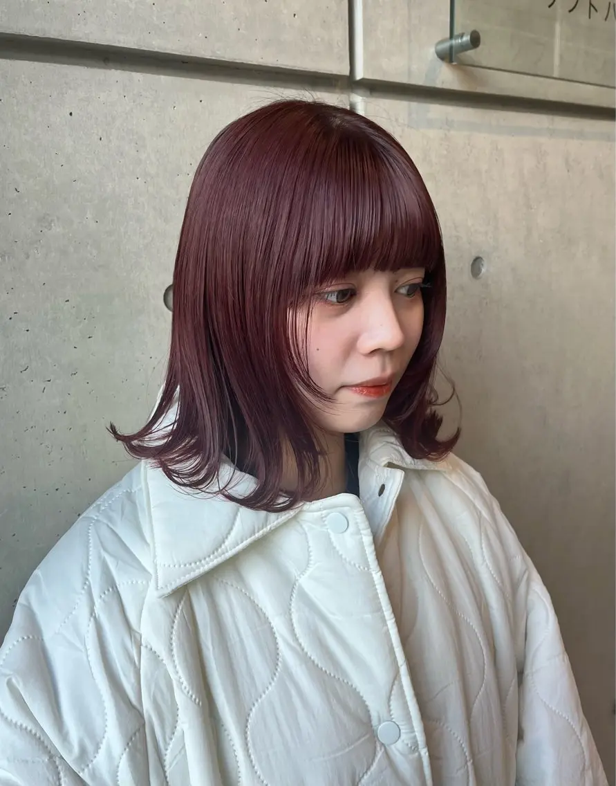 ミディアム カラー 透明感カラー人気 ナンバーワンMIYUのヘアスタイル