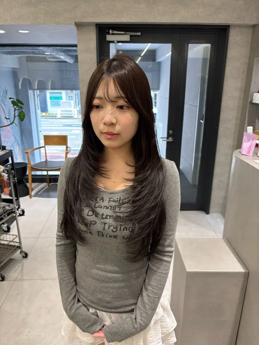 ロング カラー カット ヘアカラー トリートメント 望 吹のヘアスタイル