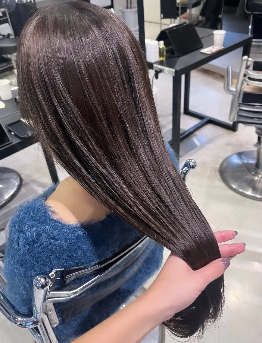 セミロング カラー パーマ ヘアアレンジ カット ヘアカラー トリートメント ヘアセット 透明感/オリーブ/ グレージュ/YUKAのヘアスタイル