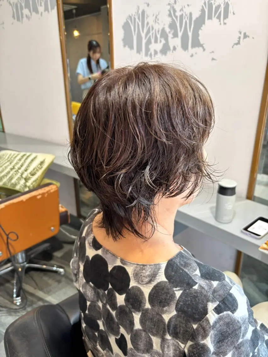 ミディアム パーマ ミディアムパーマ ウルフカット 杉山 晃太のヘアスタイル