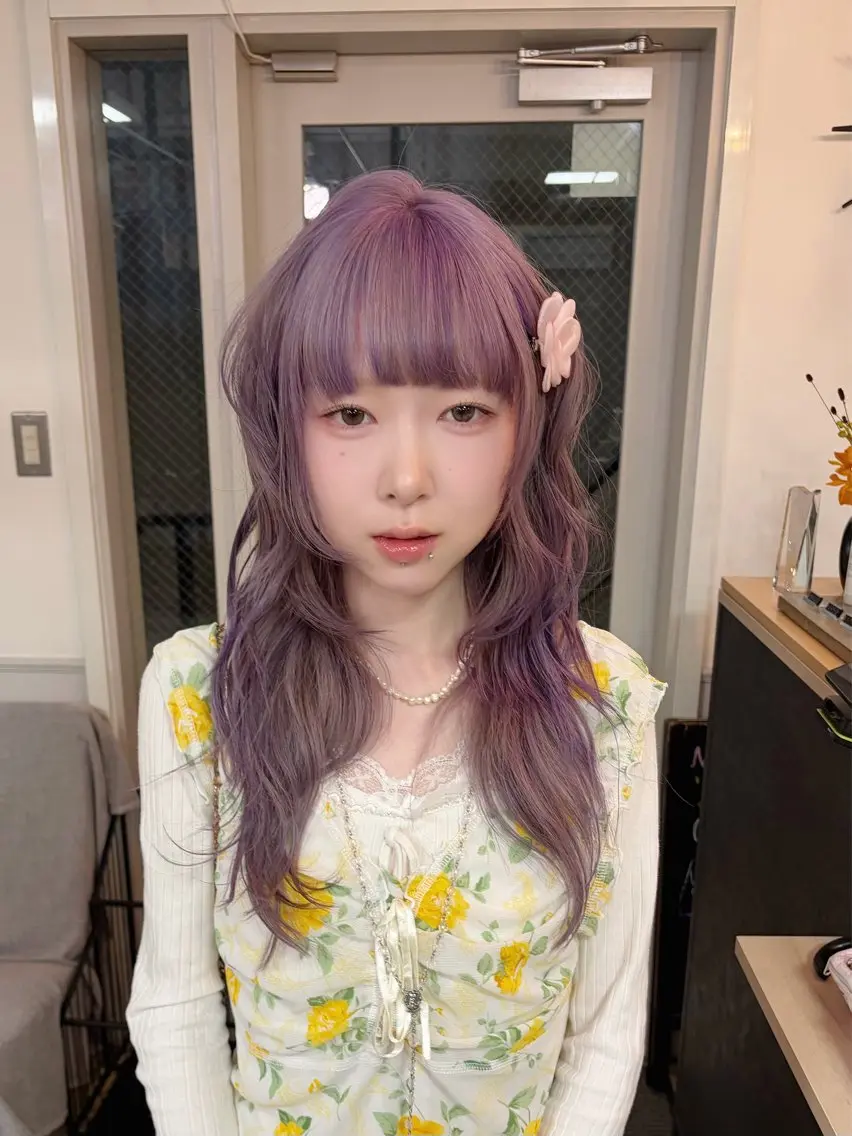 ロング カラー ダブルカラー ラベンダーカラー ピンクカラー ピンクラベンダー エクステ girly/ヘア メイクMitsukiのヘアスタイル