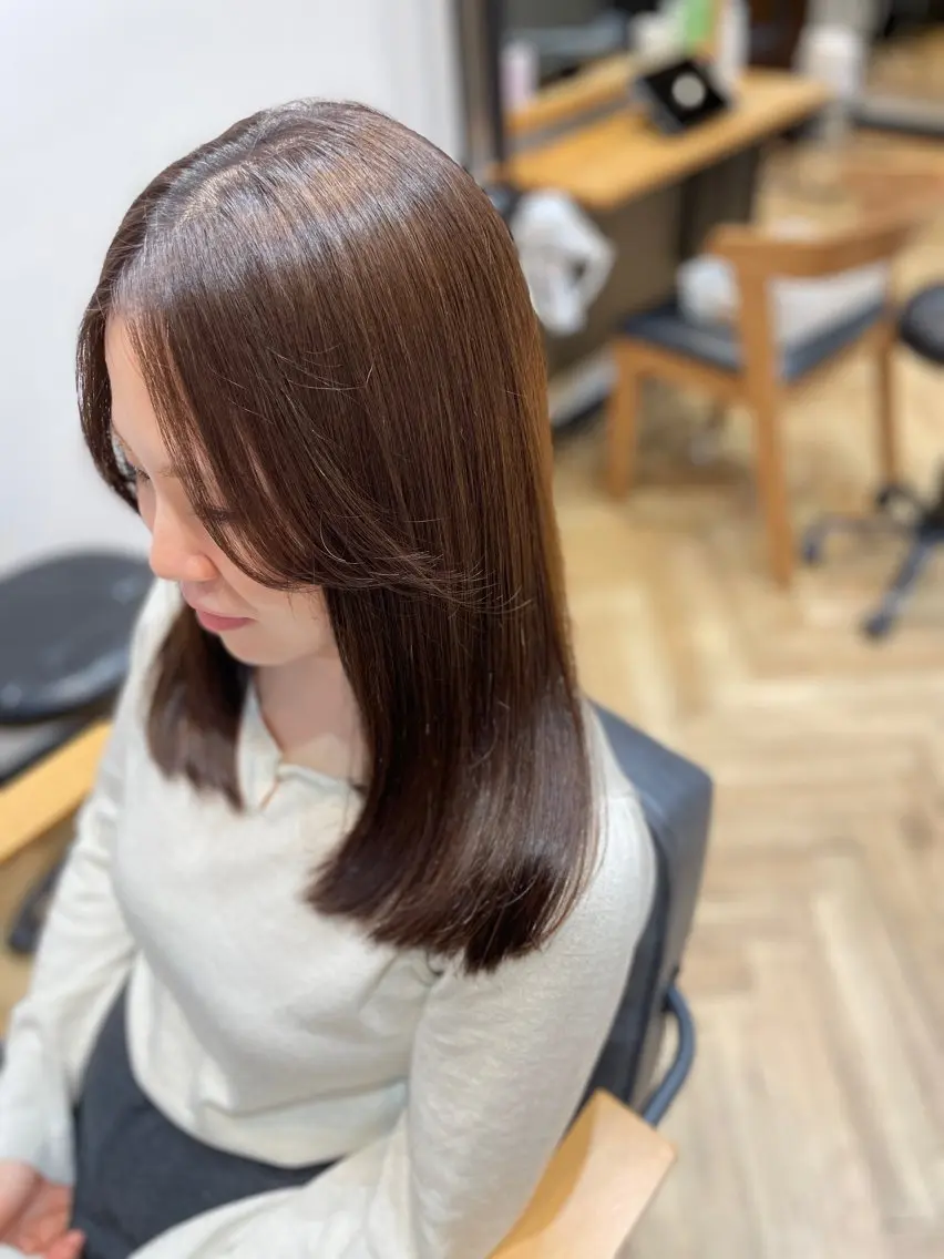 ロング カラー ラベンダーカラー カット ヘアカラー 望恵🌸 韓国🇰🇷スタイルのヘアスタイル
