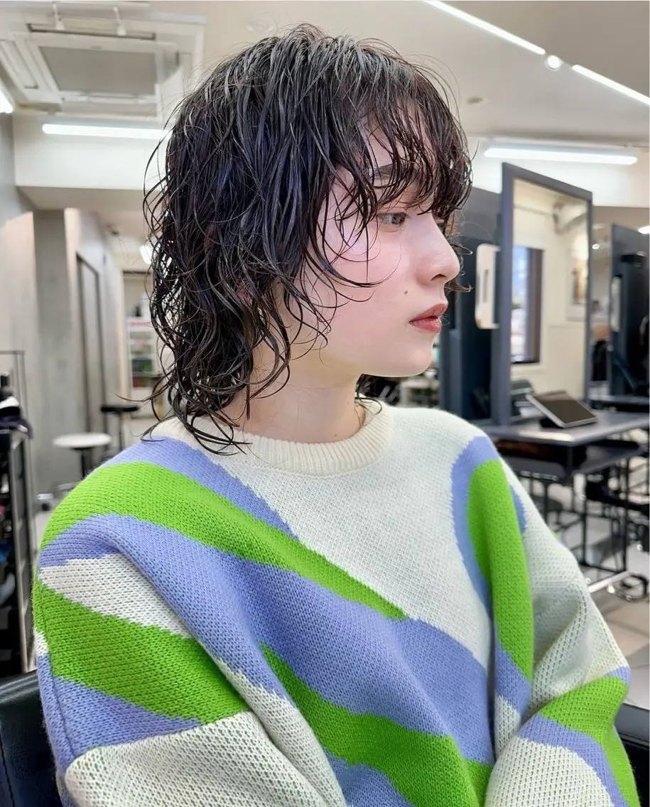 パーマ RIN パーマ/暖色カラーのヘアスタイル
