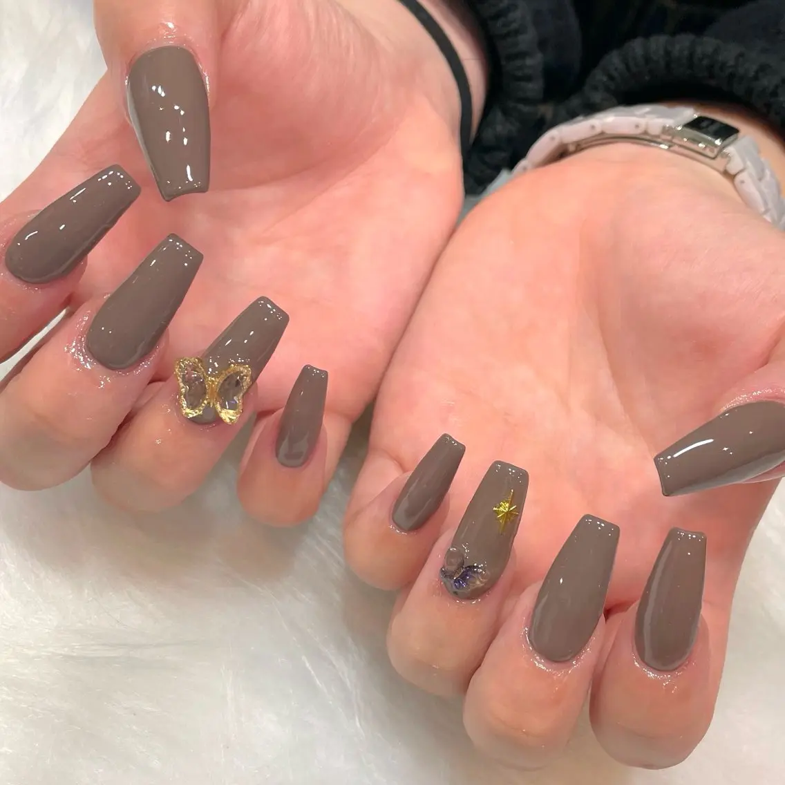 ネイル ブラウン スカルプネイル MADDYNAILS ✴︎柏痛ネイルのネイルデザイン