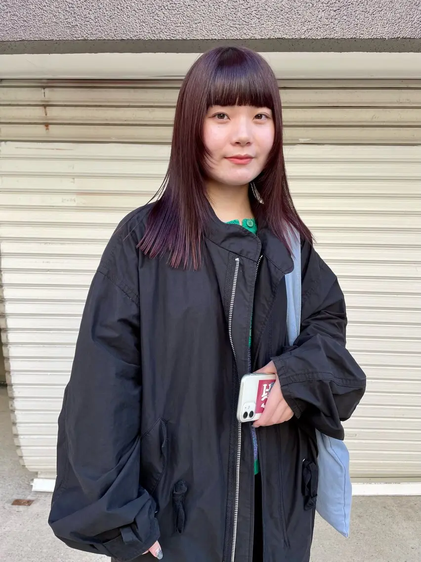ミディアム カラー オカモト ミユウのヘアスタイル