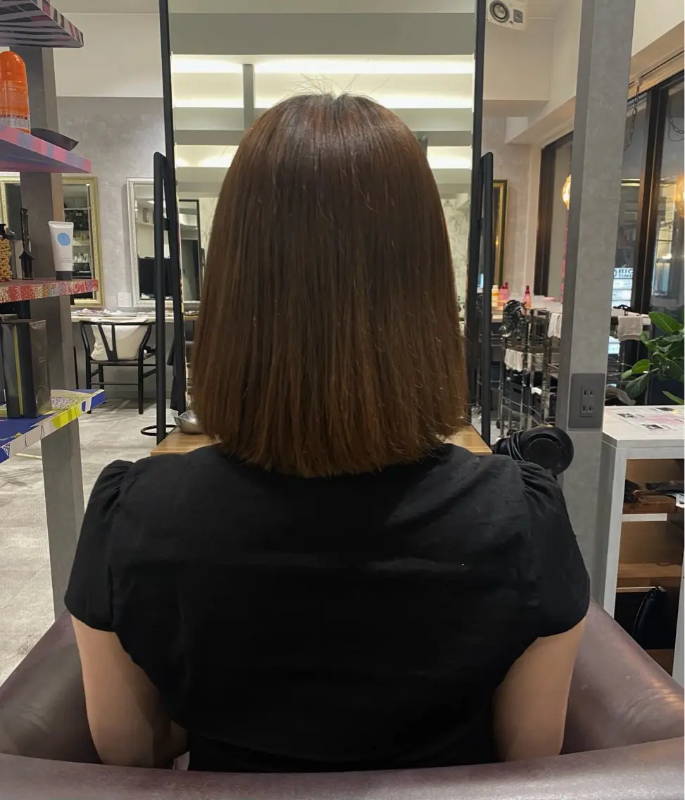ミディアム 縮毛矯正 縮毛矯正 壱成/髪質改善/ カラーモデル募集中のヘアスタイル