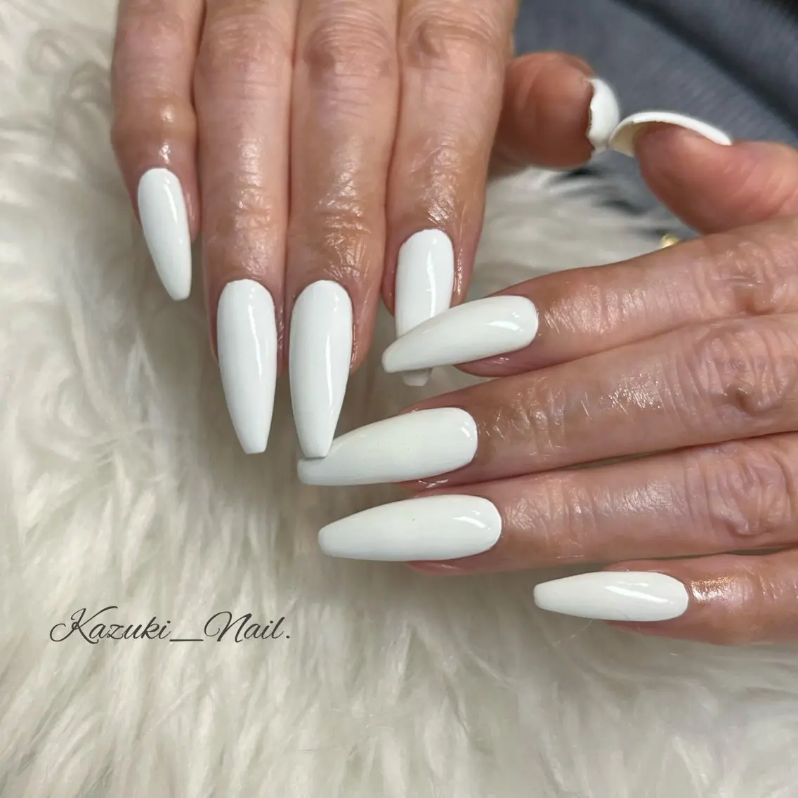 ネイル ジェルネイル ワンカラーネイル ハンドネイル PetitBlanc KAZUKIのネイルデザイン