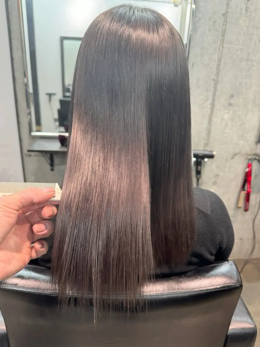 ミディアム 髪質改善 トリートメント カット 透明感カラー🌿ボブ ✨飛田 ケイのヘアスタイル