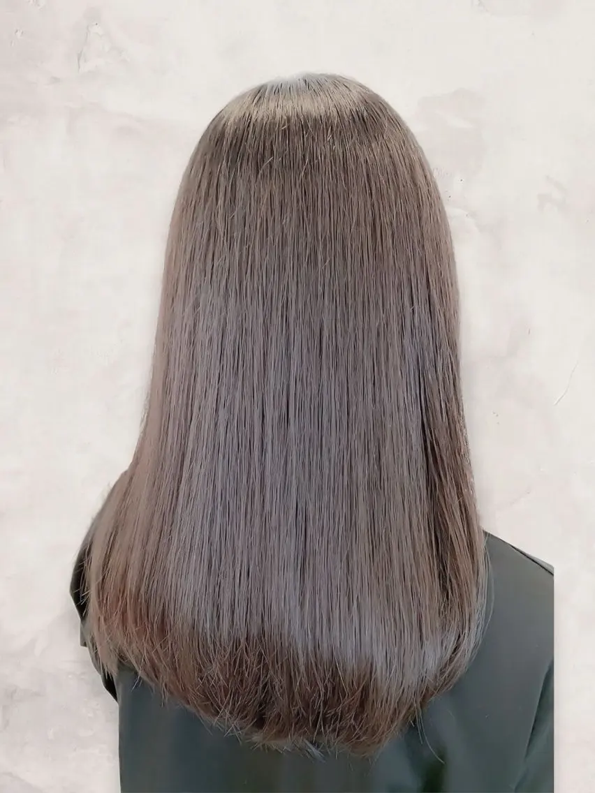 ロング 縮毛矯正 トリートメント 最小ダメージ縮毛矯正 /暖色カラー/Rieのヘアスタイル