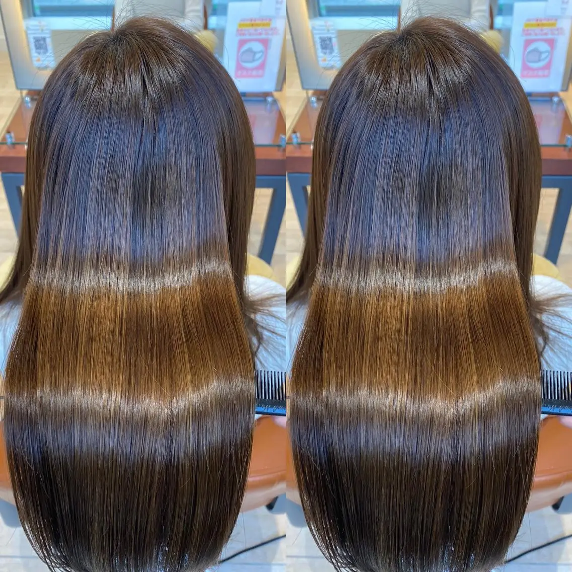 セミロング 美髪矯正透明感カラー 江川　和輝のヘアスタイル