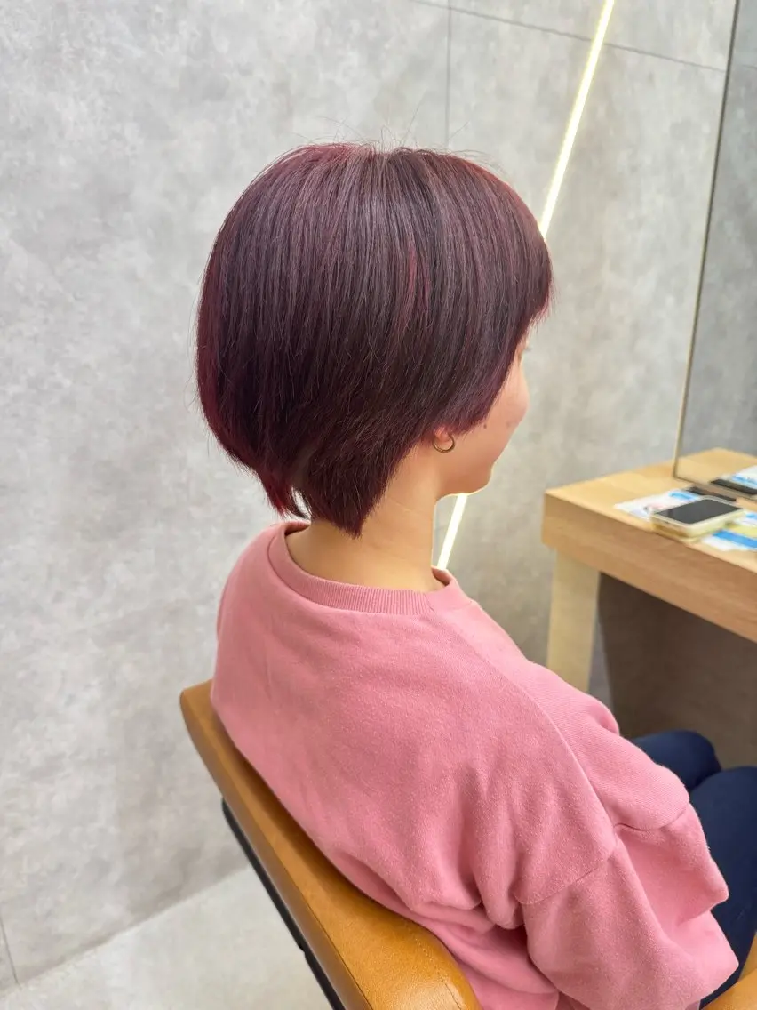 ショート カラー レッドカラー ヘアカラー けー すけのヘアスタイル