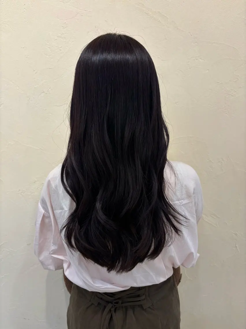 ロング カラー 透明感カラー ディープラベンダー ラベンダーカラー 韓国風ヘア トリートメント カット ヘアカラー トリートメント 川崎 唯華のヘアスタイル