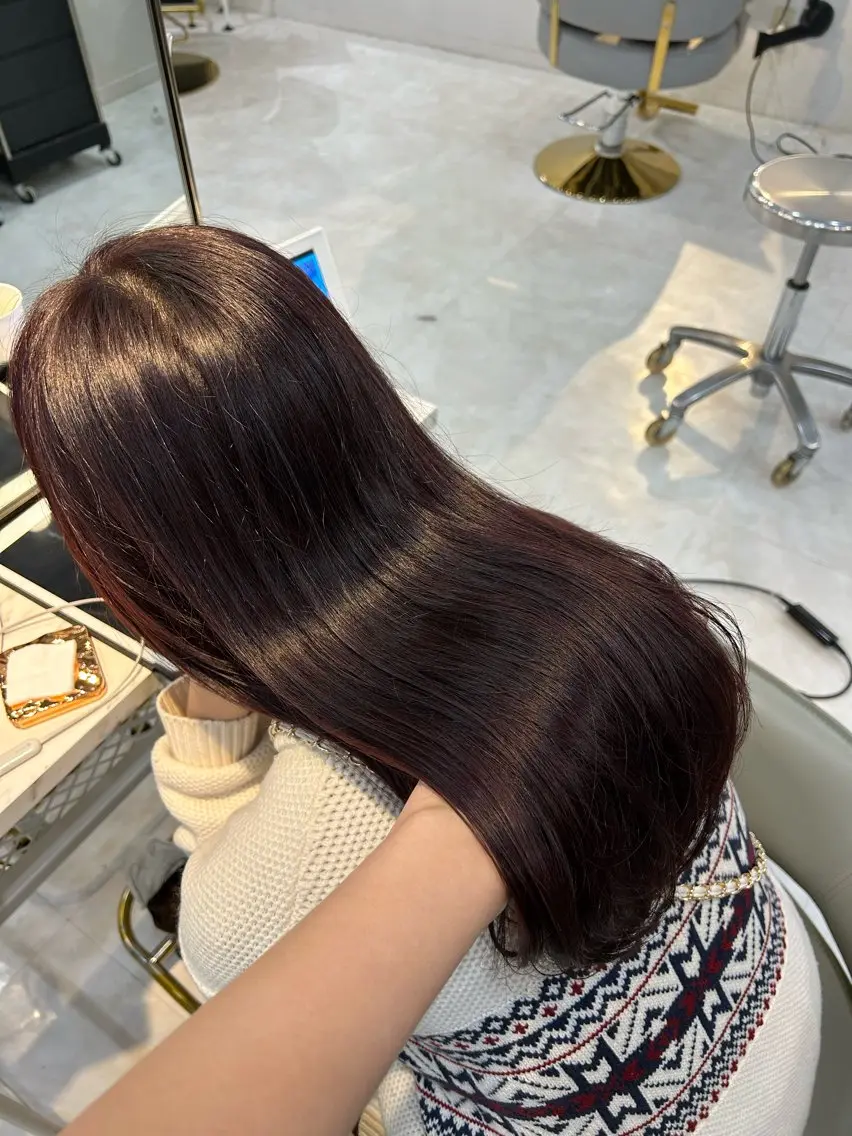 ロング カラー ブラウンカラー ラベンダーカラー レイヤーカット ローレイヤー カット ヘアカラー 藤間 帆乃夏（とうまほのかのヘアスタイル