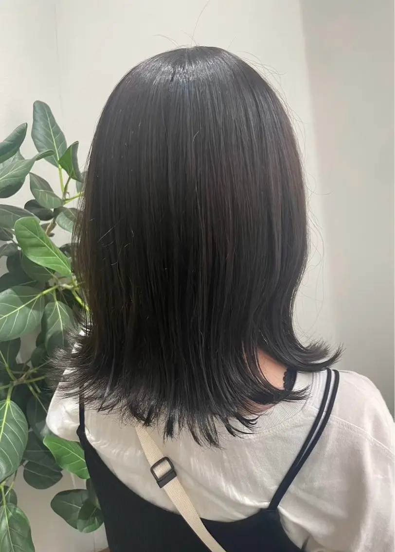 ミディアム カット ヘアカラー トリートメント 松本 かのんのヘアスタイル