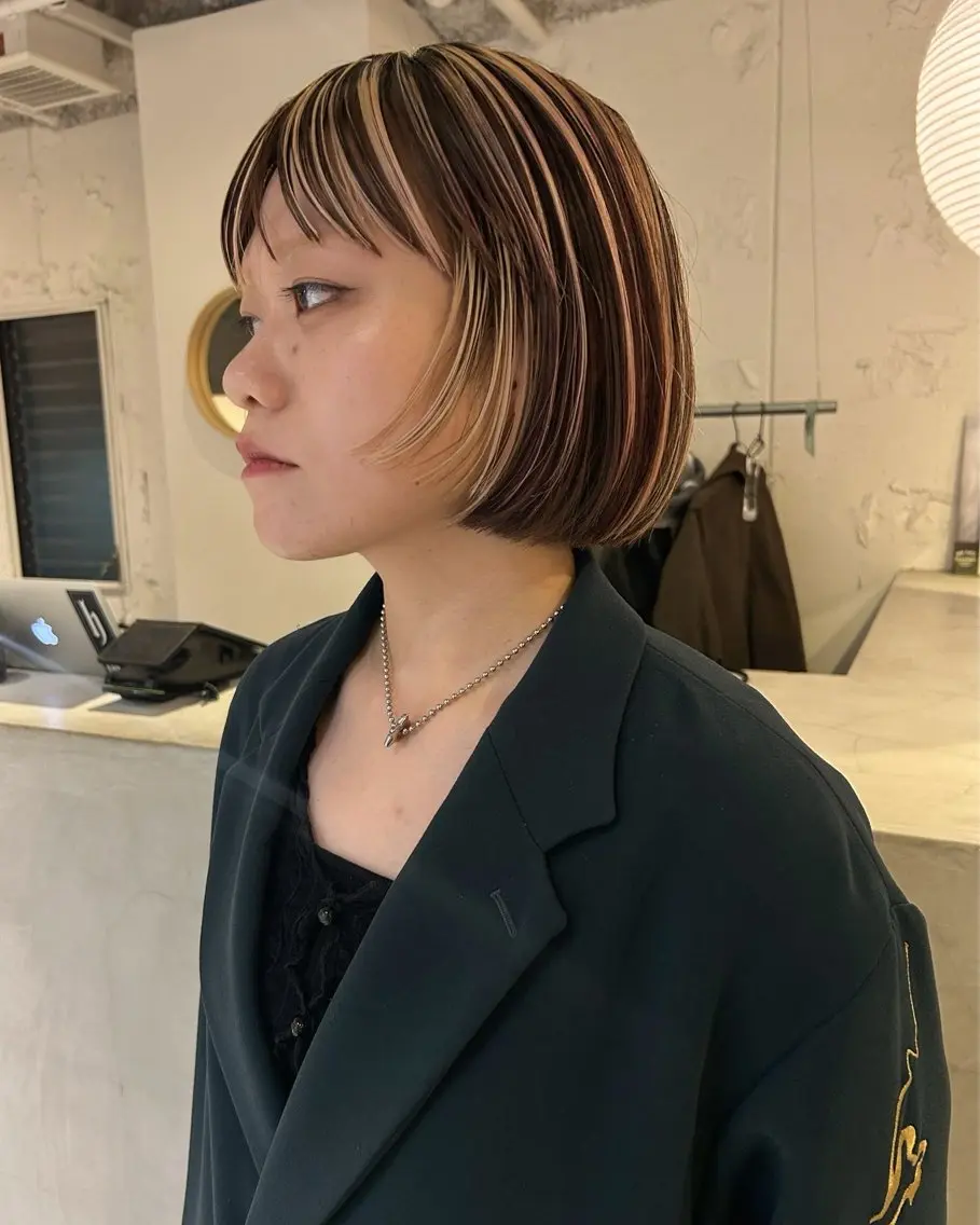 ショート カラー ブリーチ ケアブリーチ ボブ カット ヘアカラー トリートメント 村上雅人 ナチュラルモードのヘアスタイル