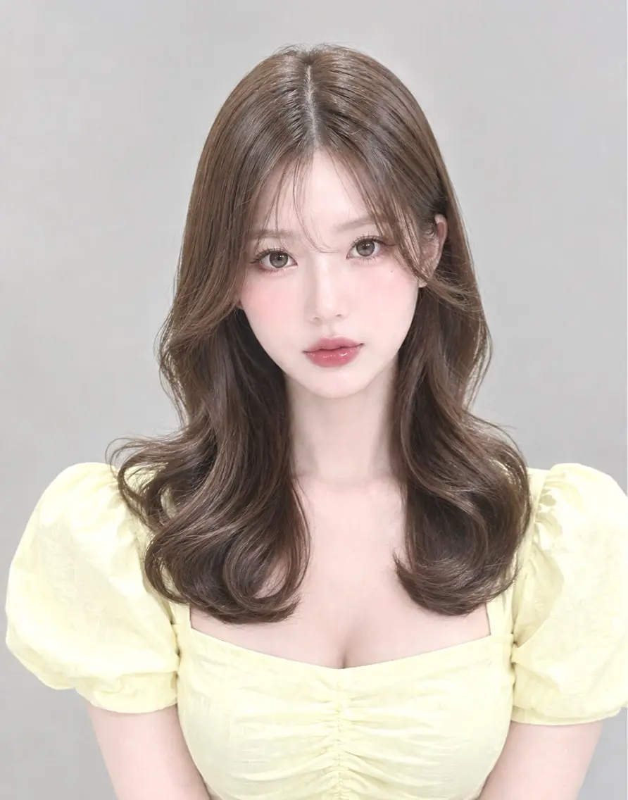 セミロング カラー ベージュカラー ミント ミントベージュ ヘアカラー 上品♡ブラウン💎 アレンジ🩰Rimiのヘアスタイル