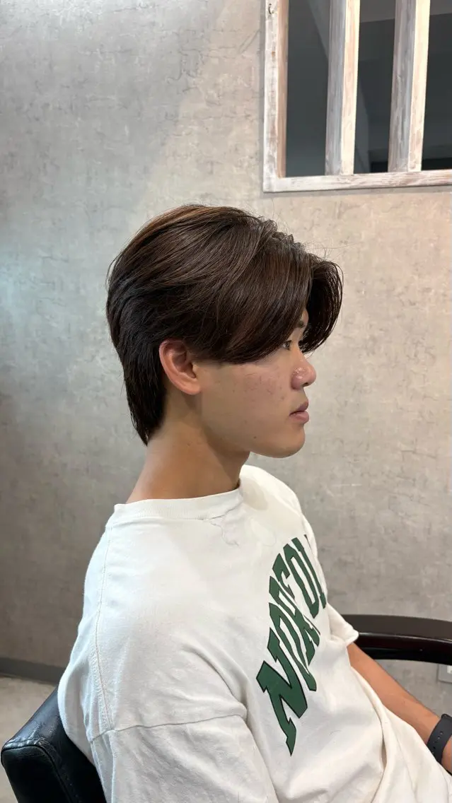 【新規限定】メンズカット＋透明感ワンカラー（暗髪​〜​ナチュラル）の写真