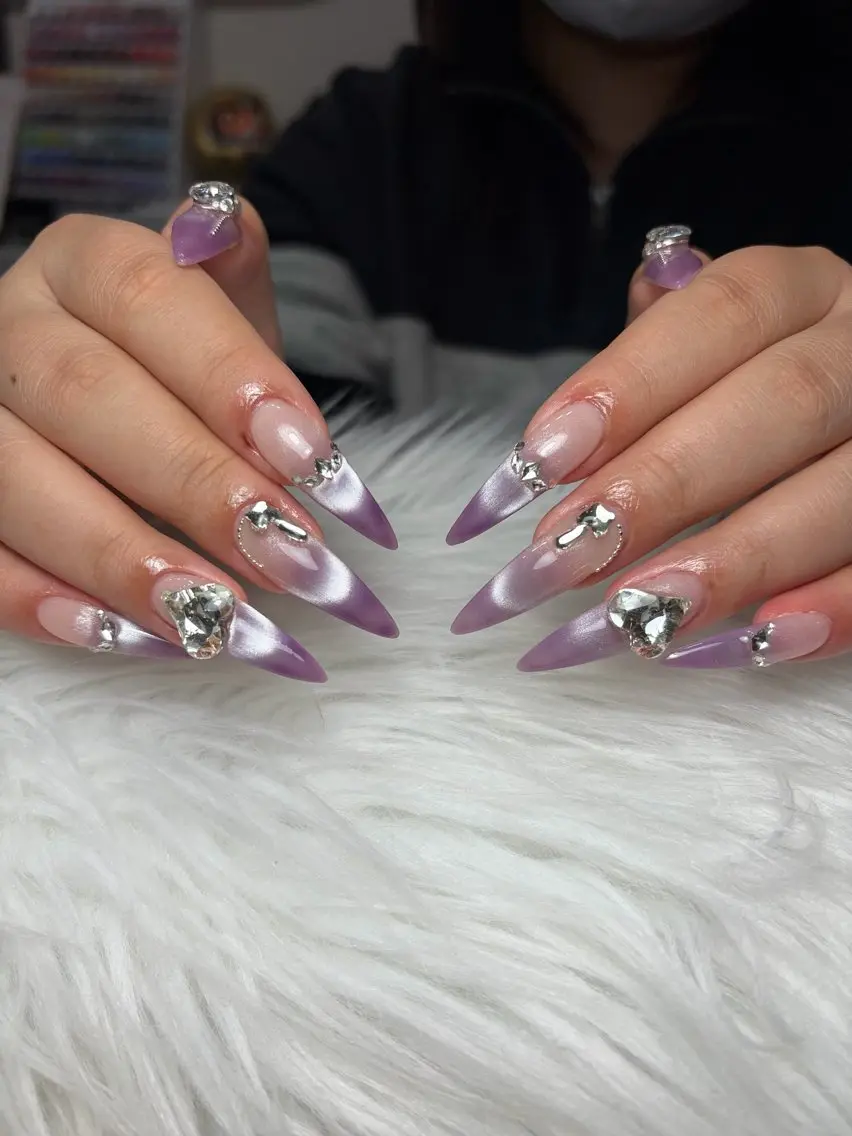 ネイル アートネイル 長さ出し ジェルネイル 韓国ネイル マグネットネイル ハンドネイル Cloudy Chan Nailのネイルデザイン