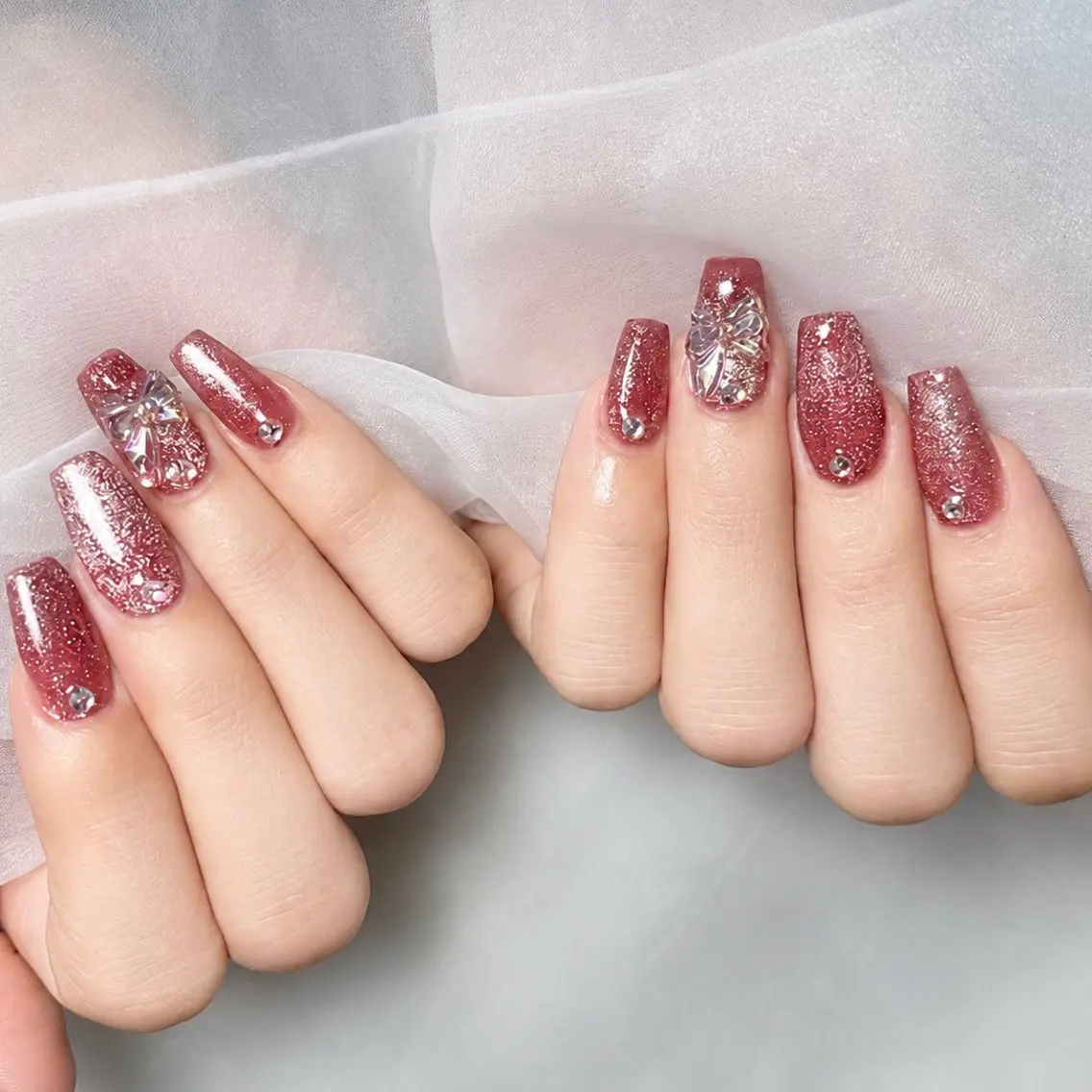 ネイル キラキラネイル ストーンネイル Michan Nailのネイルデザイン