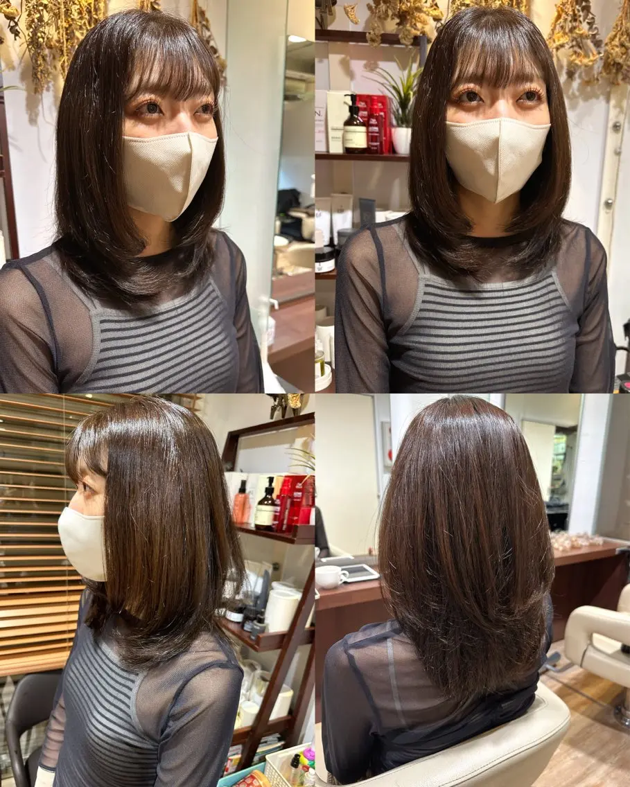 ミディアム レイヤーカット 宇都 唯のヘアスタイル