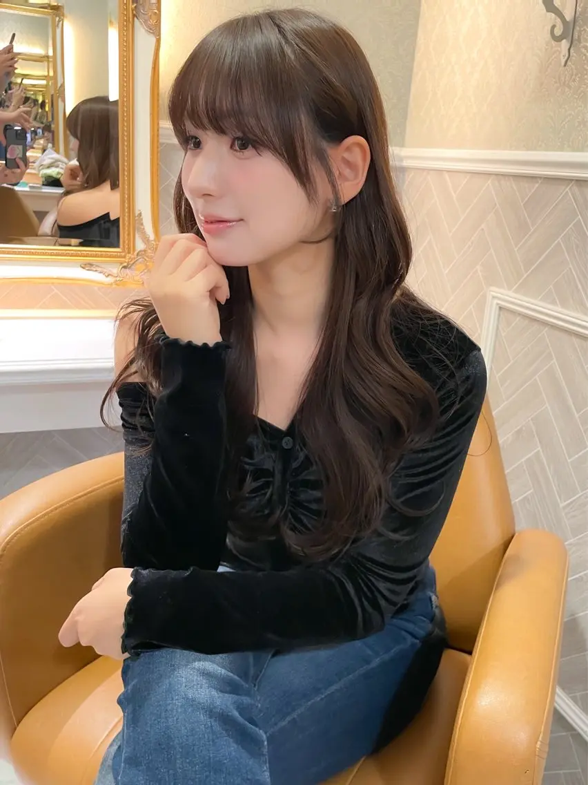 ロング 髪質改善 韓国風ヘア レイヤーカット ロング 縮毛矯正 美髪縮毛矯正🩶 髪質改善/Shinaのヘアスタイル