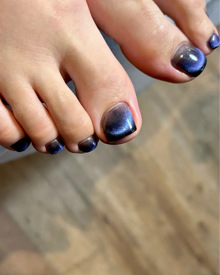 ネイル ブルー 持ち込み フットネイル Reflection marikoのネイルデザイン