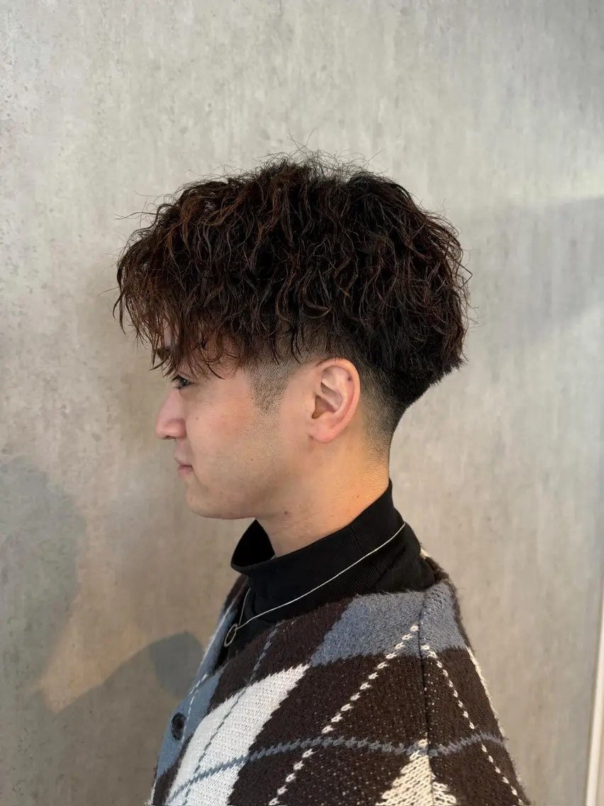 パーマ メンズ カット パーマ トリートメント 梶田 伸篤のヘアスタイル