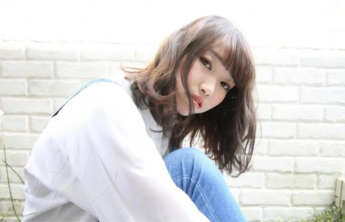 ミディアム カラー 透明感カラー/韓国 ブリーチ/古橋のヘアスタイル