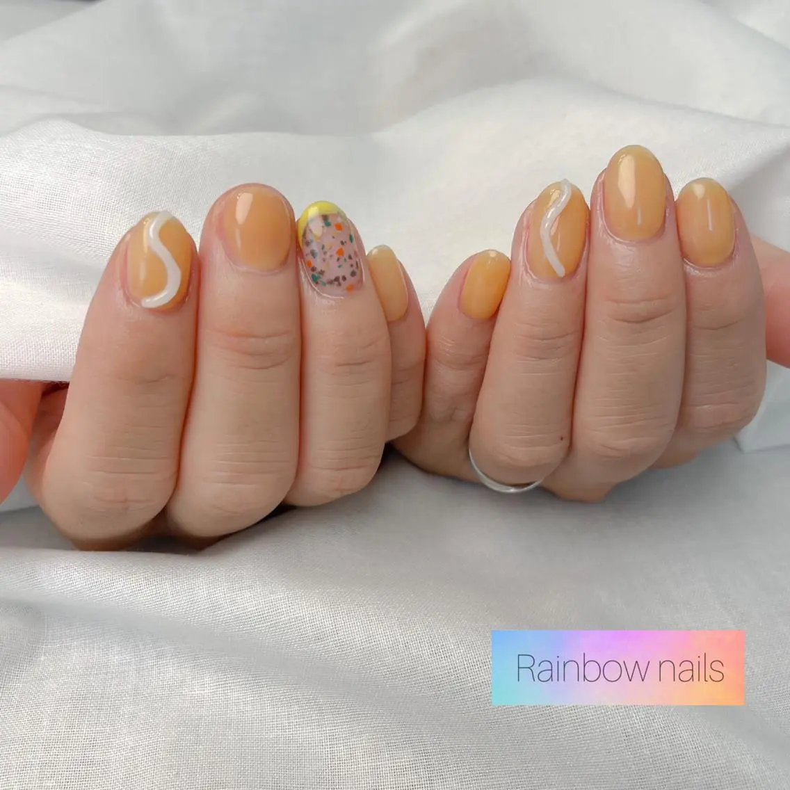 ネイル ハンドネイル Rainbow nailsくろちゃんのネイルデザイン